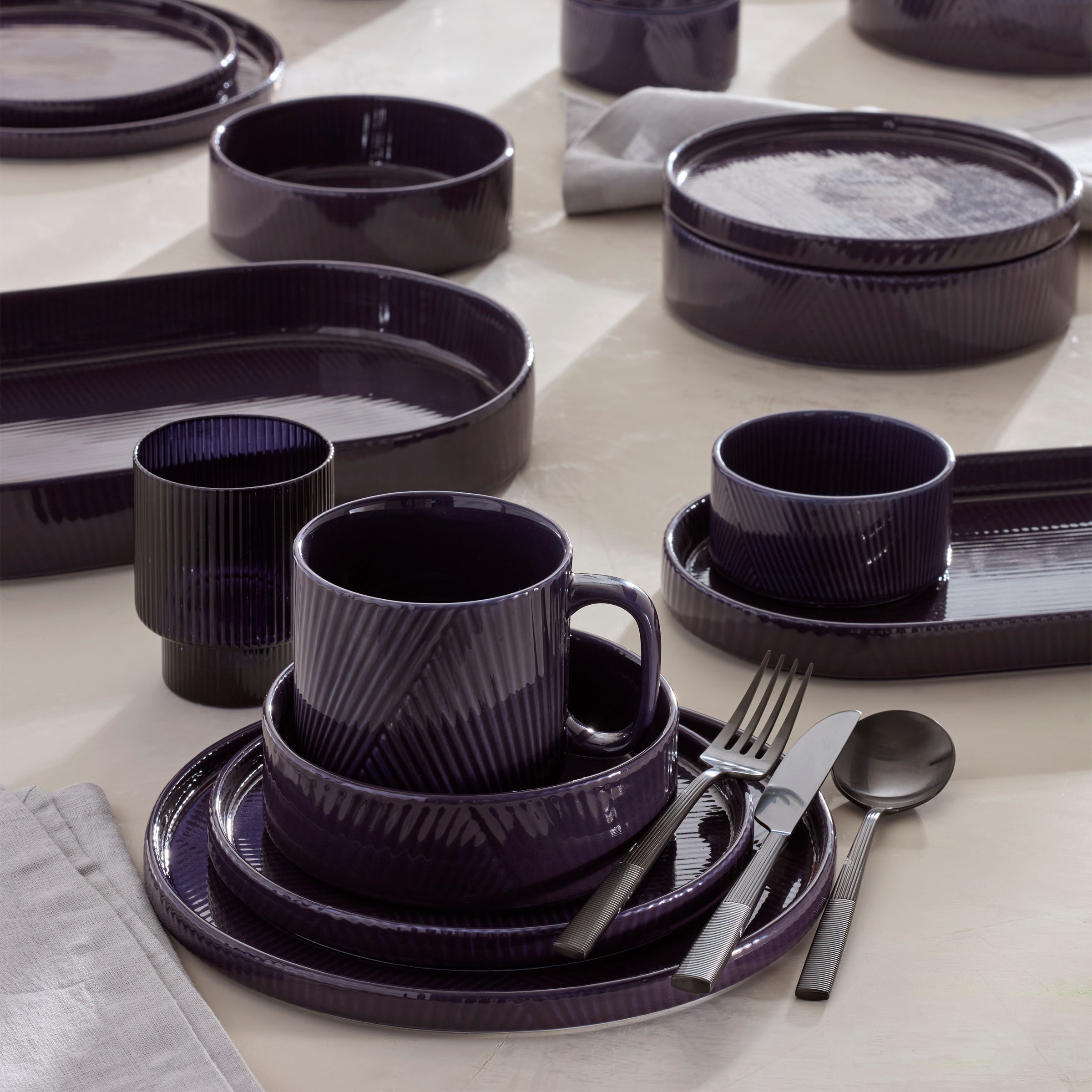 Modulus Black Satin 20-Piece Flatware Set