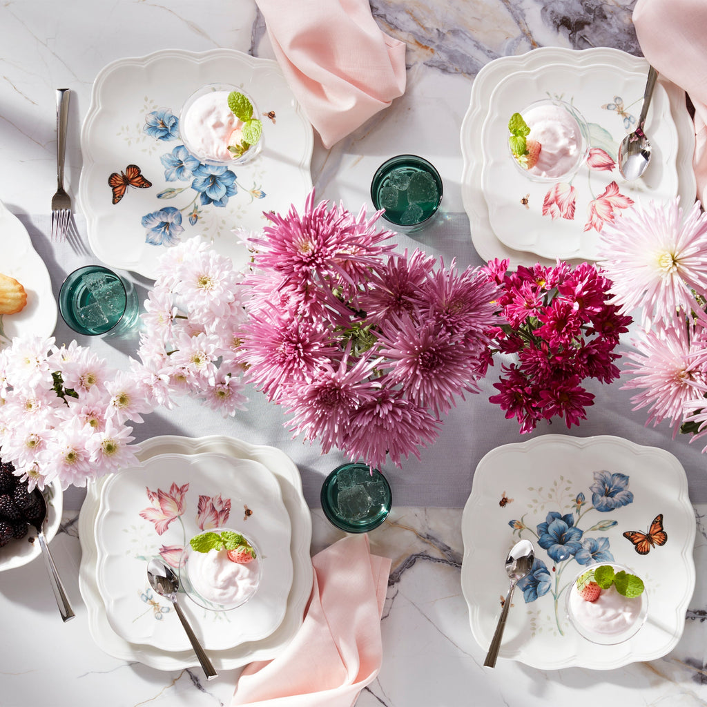 Butterfly Meadow Square Dinner Plates, Set of 4