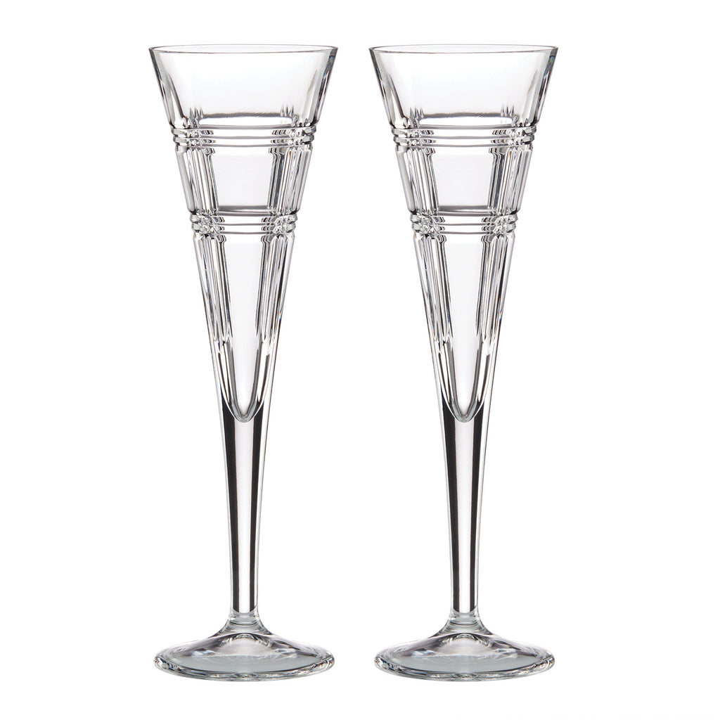 Hudson Crystal Toasting Flutes, Set of 2