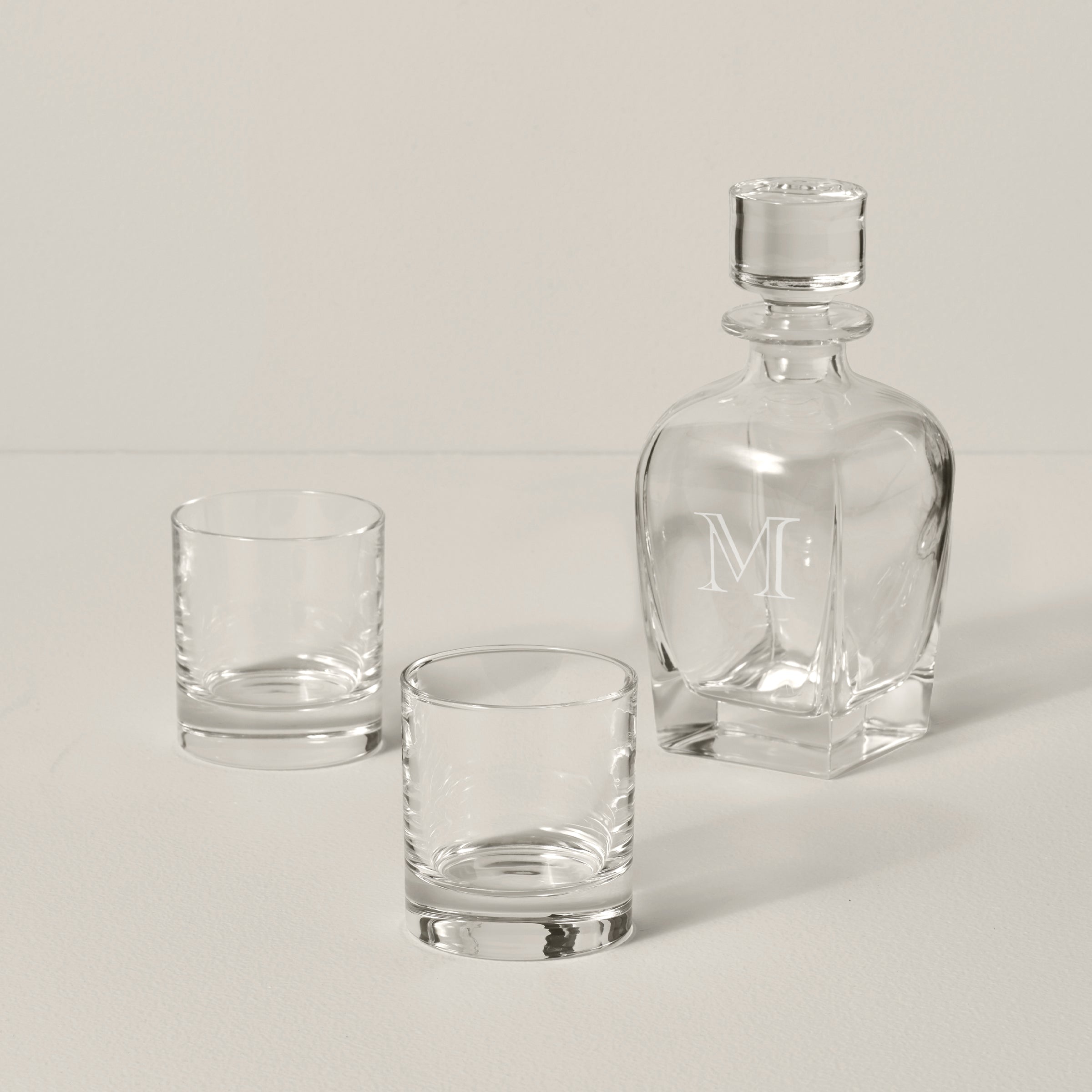 Personalized Tuscany Classics 3-Piece Whiskey Decanter & Glass Set