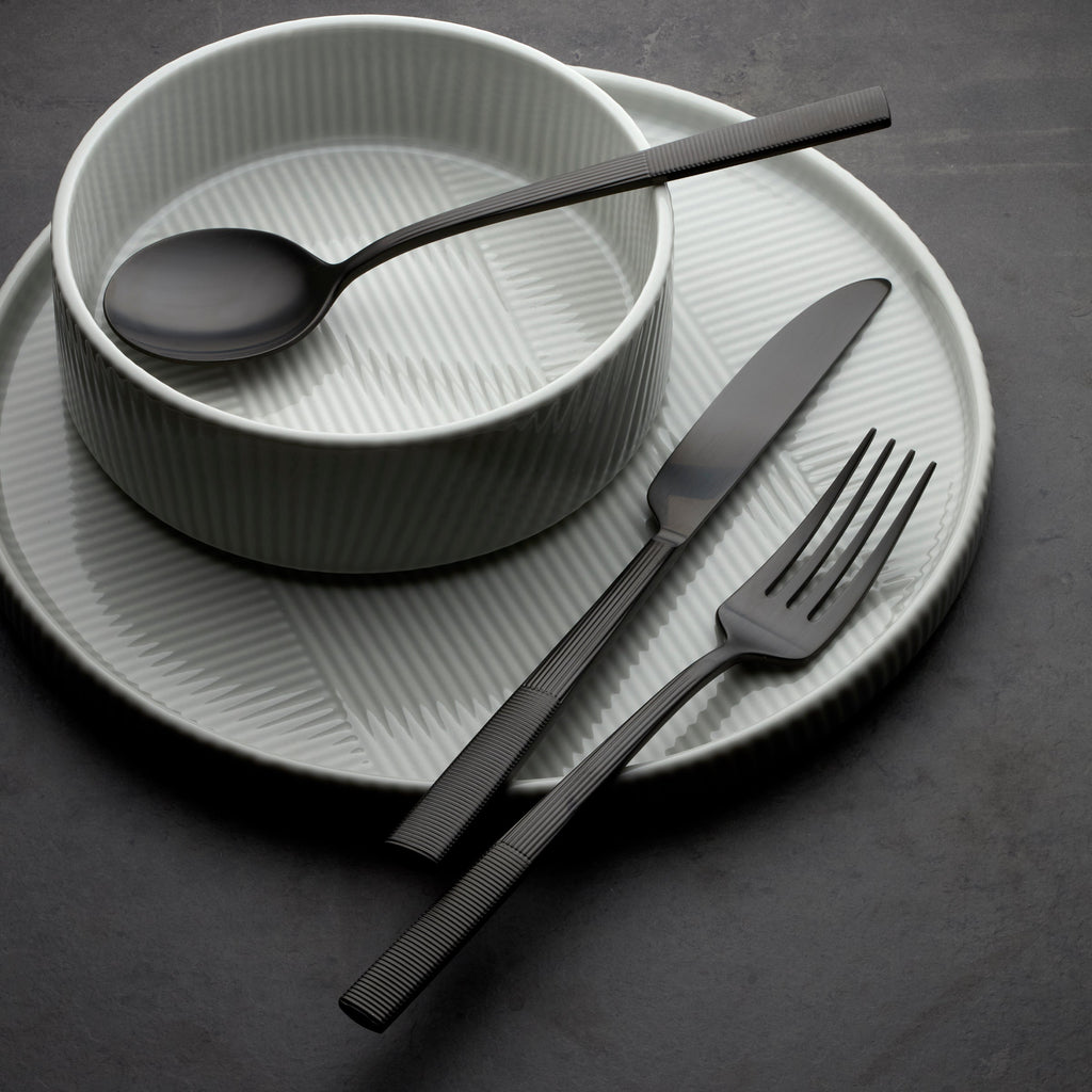 Modulus Black Satin 20-Piece Flatware Set