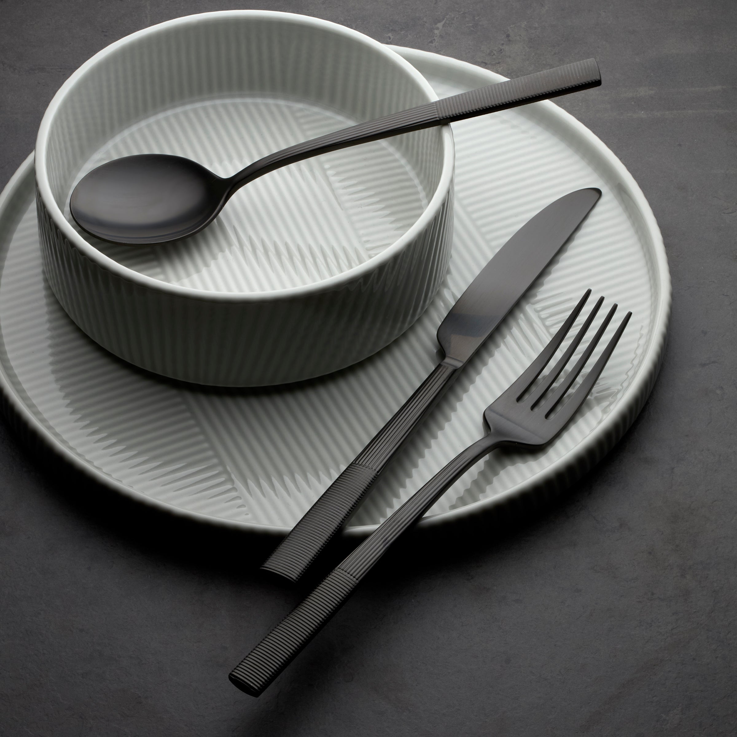 Modulus Black Satin 20-Piece Flatware Set
