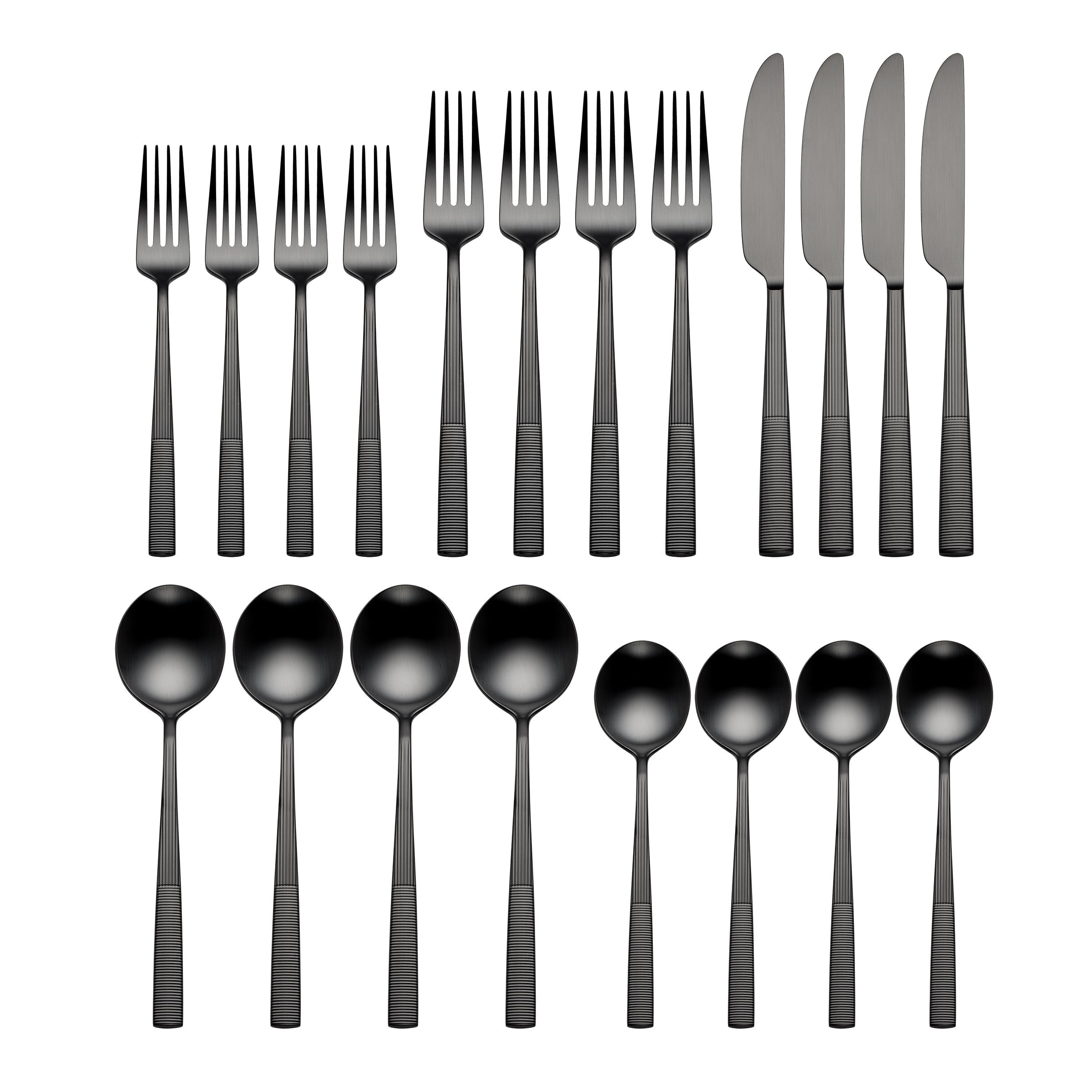 Modulus Black Satin 20-Piece Flatware Set
