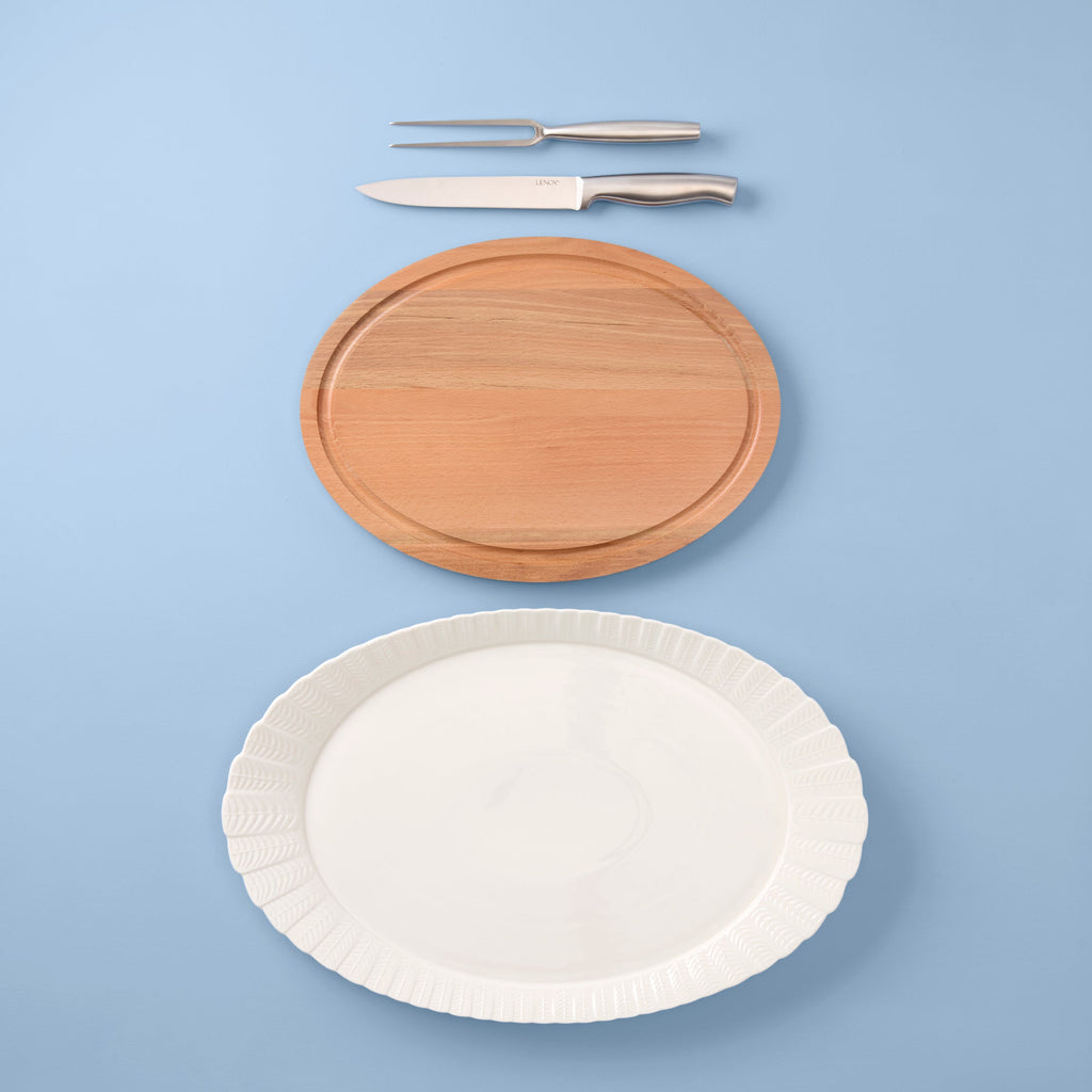 Harvest Turkey Platter and Carving Set of 4