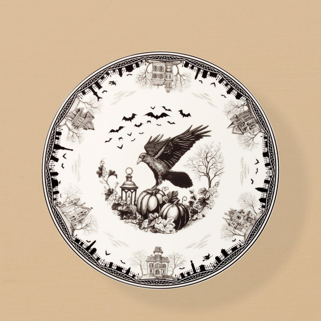 Haunted Village Cake Plate