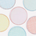 Gingham Reusable Large Plates, Set of 6